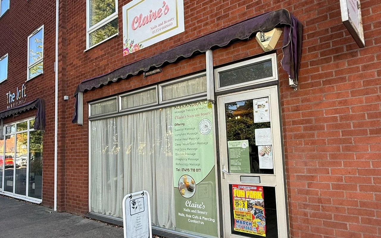 Outside Rosie Sefton's Hair salon at The Wheel Centre in March